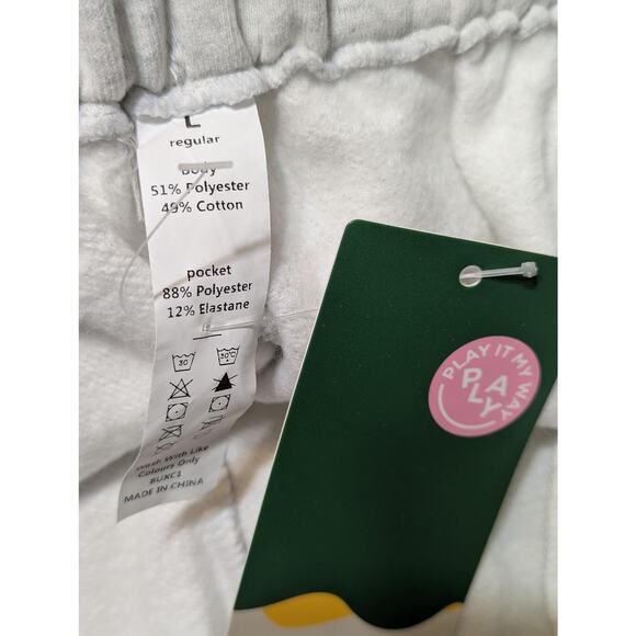 Halara Fleece Pants Womens Large Wide Leg Gray High Rise Sweatpants Lounge, L - Picture 8 of 11